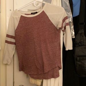 White and purpleish shirt